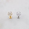 ROUND 5 PETALS CZ FLOWER THEADLESS (PUSH IN) 316L SURGICAL STEEL LABRET SET